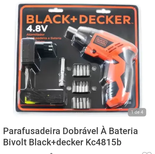 Parafusadeira Black Decker sem fio bivolt com acessórios