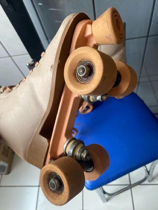 Patins em Couro Rosa Pouco Usaso n?36  - Foto 4