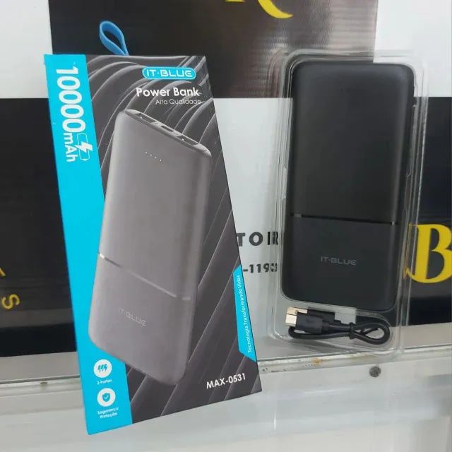 POWER BANK 3 PORTAS 10000 MAH IT-BLUE MAX-0531, Novo, Lacrado