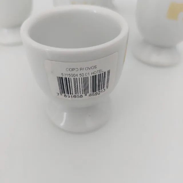 6 Porta Ovo Quente Porcelana Branca Suporte - Foto 4