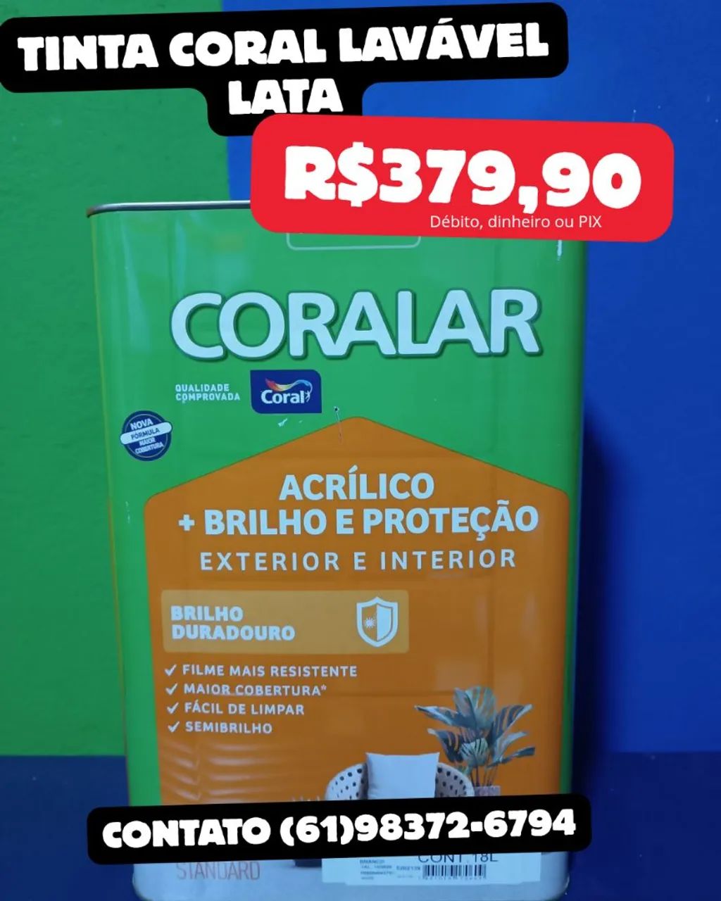 Tinta Coral lavável lata