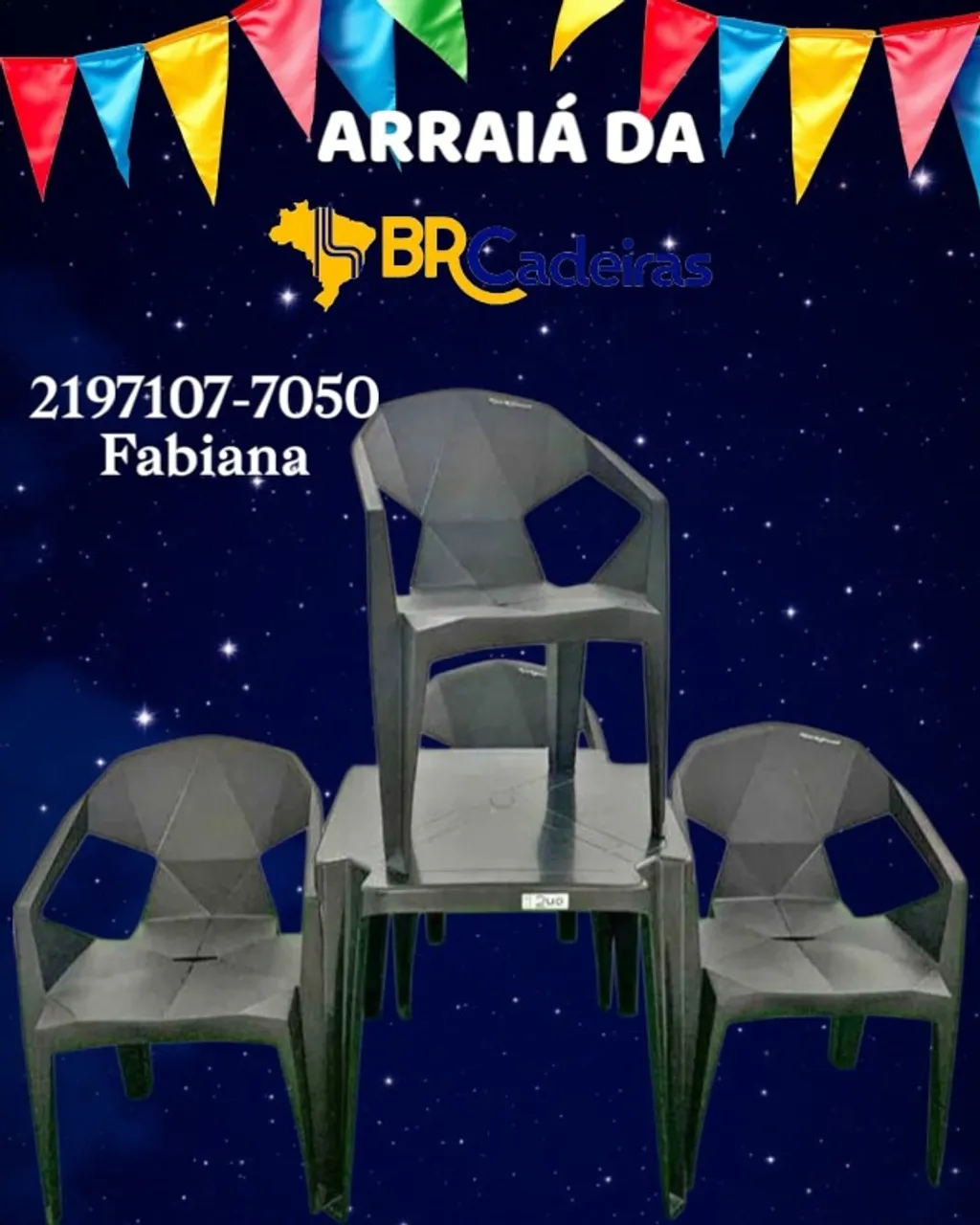 Mesa Plastico com cadeiras reforçadas