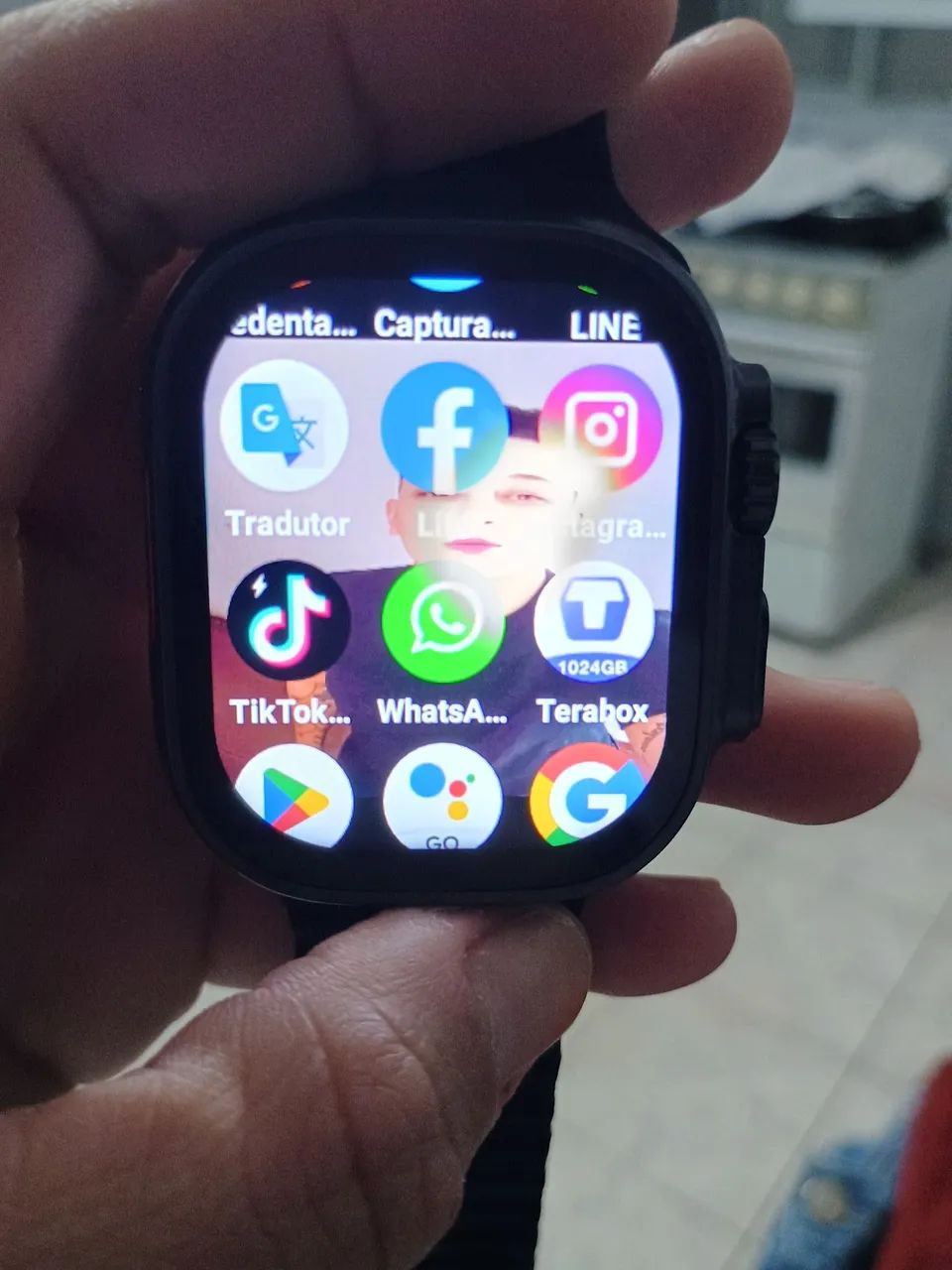 Smartwatch ultra original entrada para chip câmera wi-fi tem tudo  - Foto 2