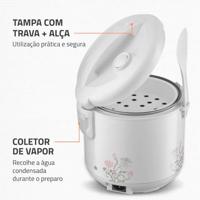 Panela Elétrica de Arroz Mondial Bianca Rice NPE-05 5 Xícaras - Branca - 110V  R$ 125,00 - Foto 3