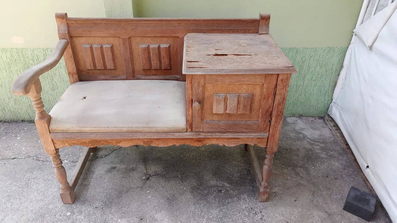 Wooden telephone table (vintage telephone stand)