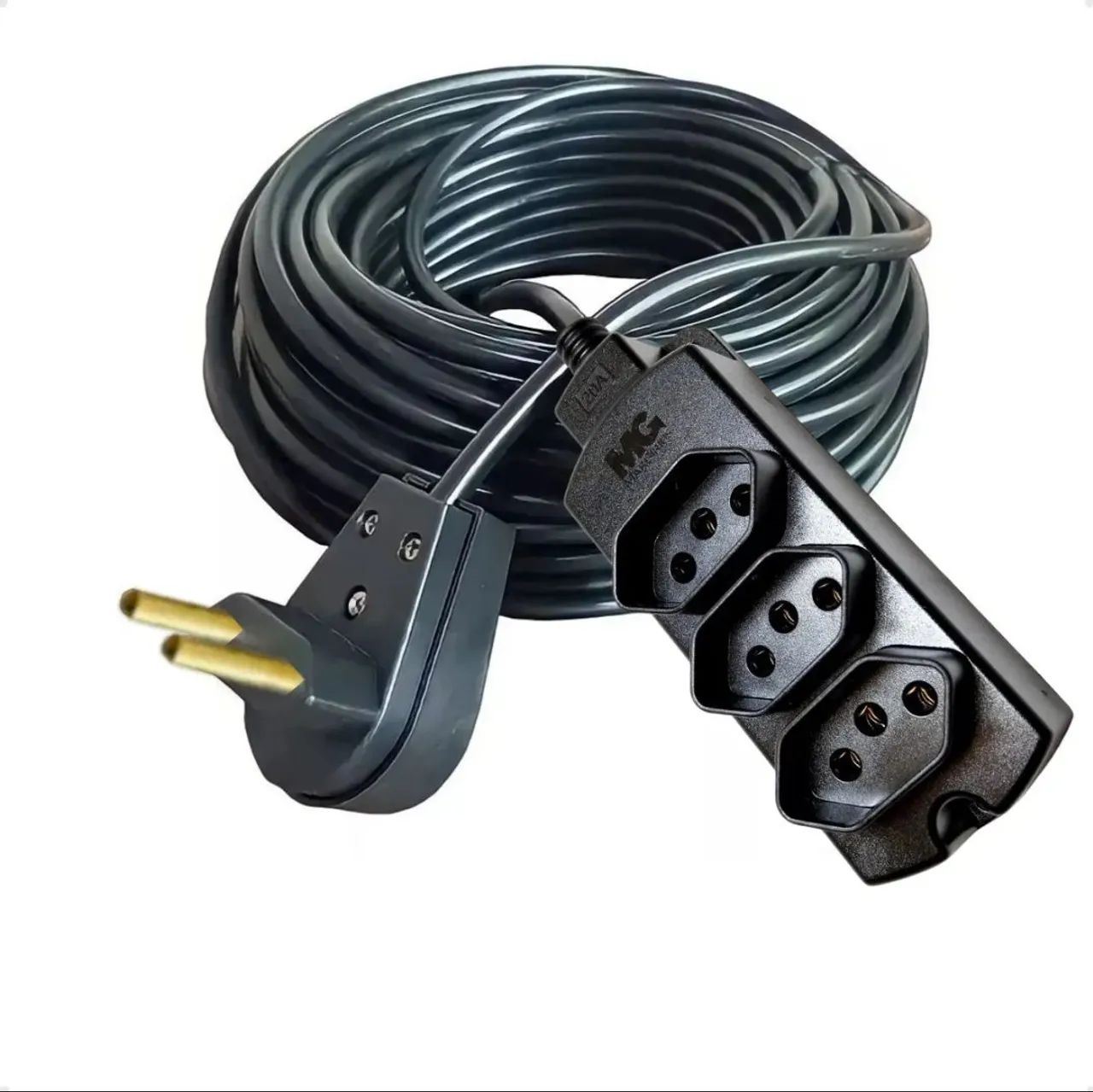 Extensão Elétrica 50 metros -  Cabo PP 2x1.0mm  Profissional - Pronta Entrega