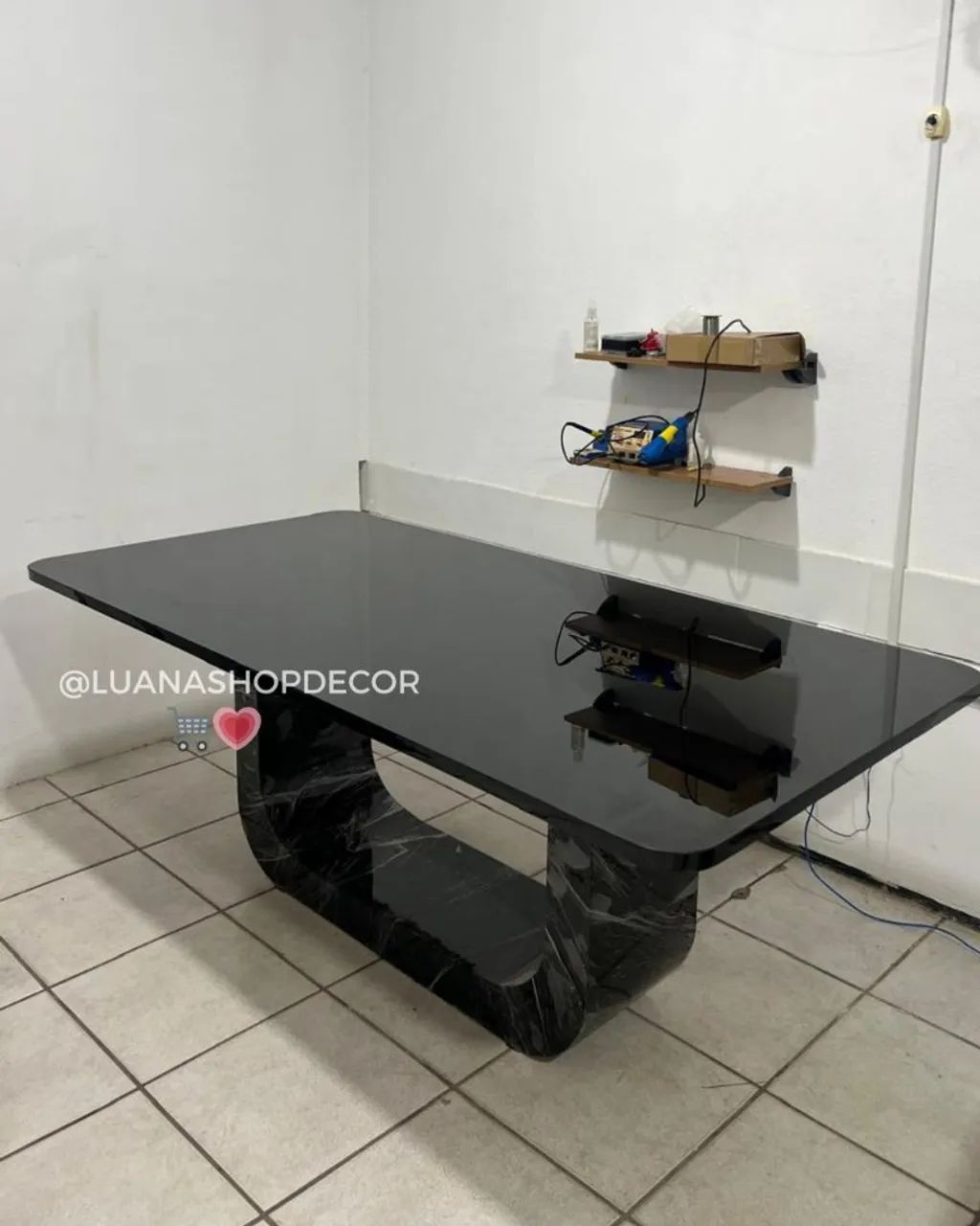 Mesa de Jantar Luxo - Retangular com Vidro Base U  - Foto 3