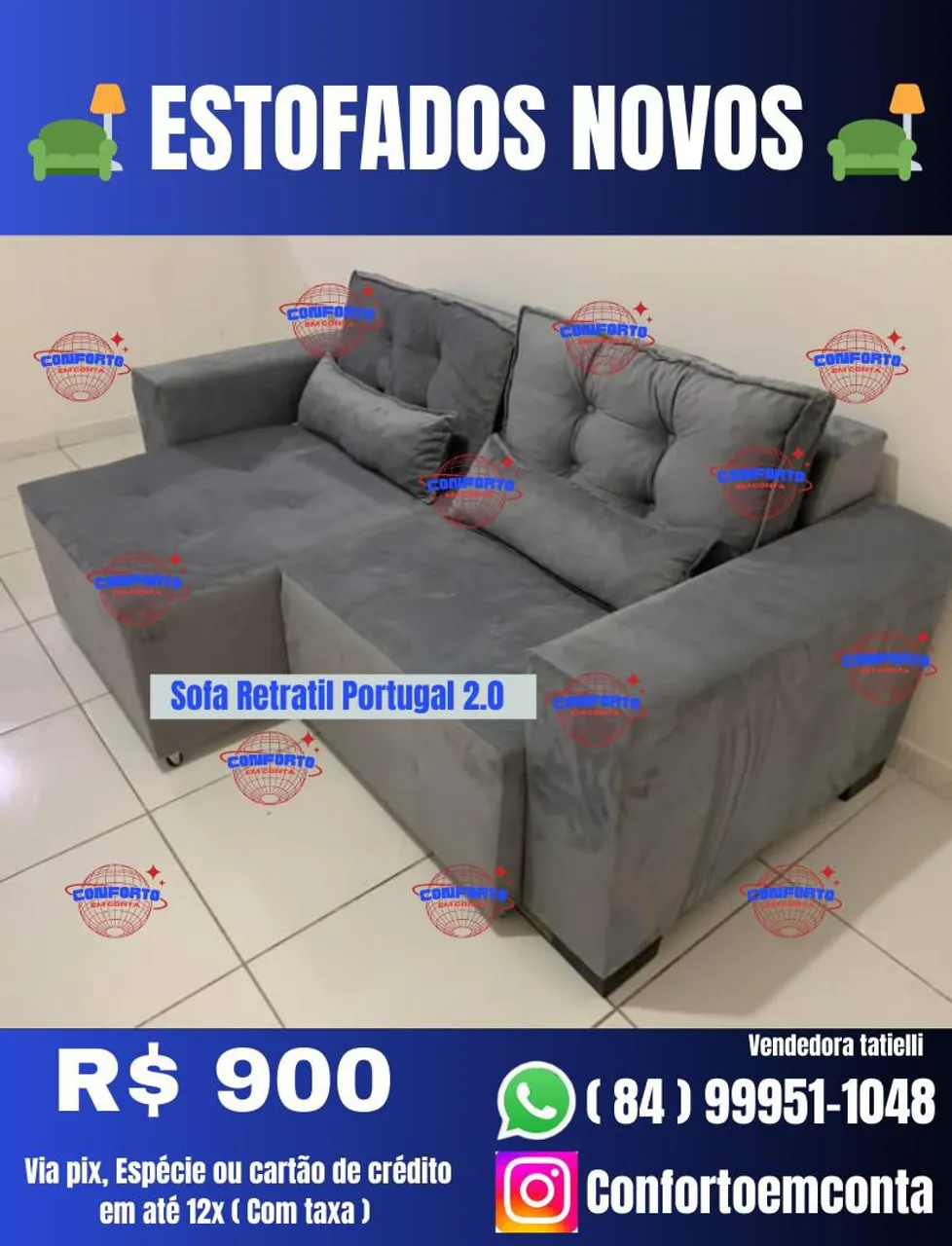 Sofá Retrátil Portugal 2.0 - Novo diretamente da fábrica R$900