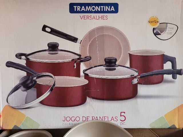Jogo De Panelas Tramontina Versalhes Antiaderente 5 Peças