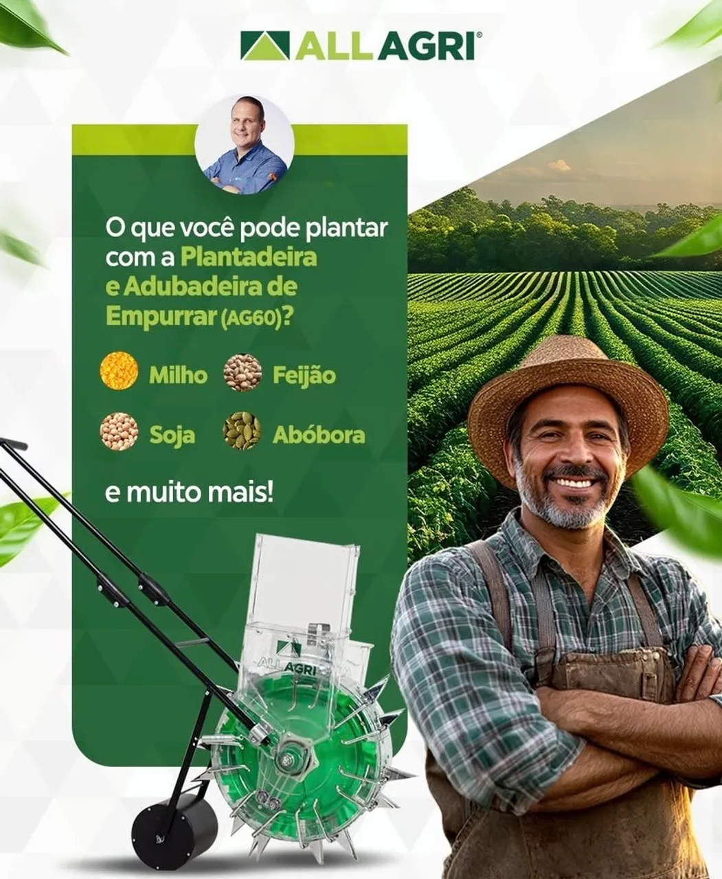 Plantadeira e Adubadeira de Empurrar AG60 - ALL AGRI