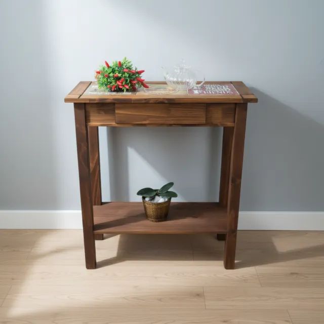 Aparador Madeira Com Gaveta Retrô Resistente 73 Cm