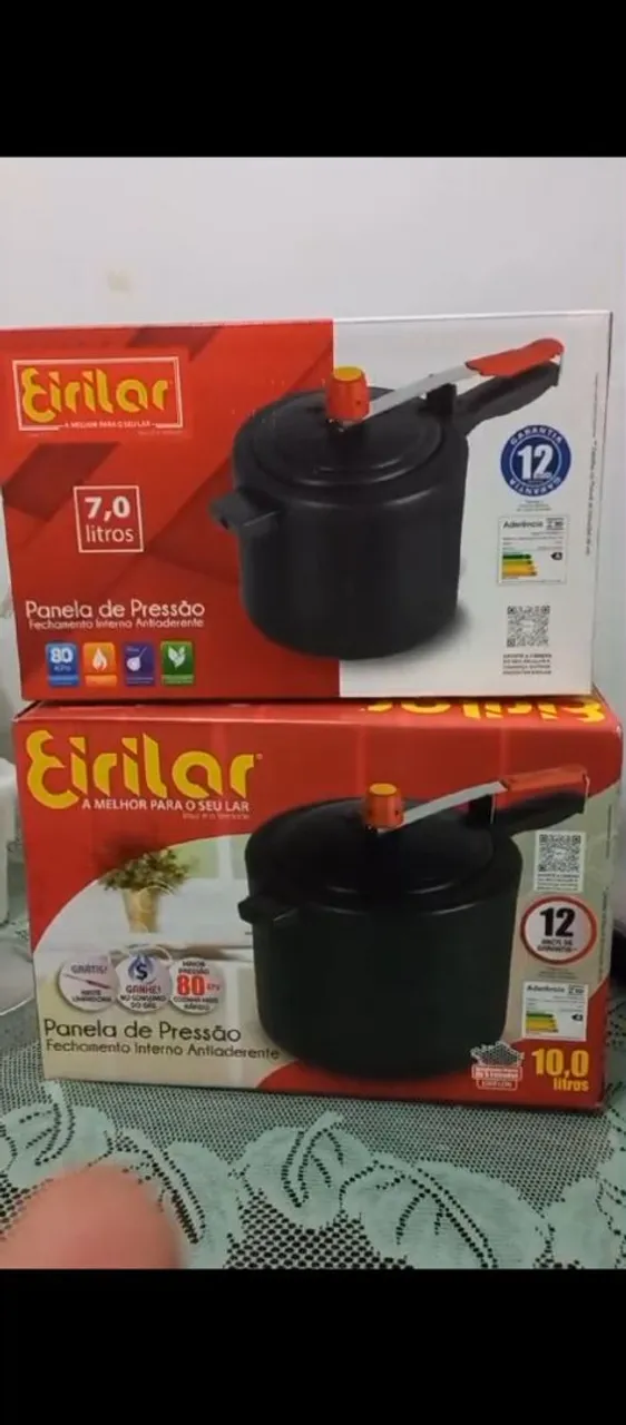 Panela de Pressão Antiaderente Eirilar 7,0L e 10,0L