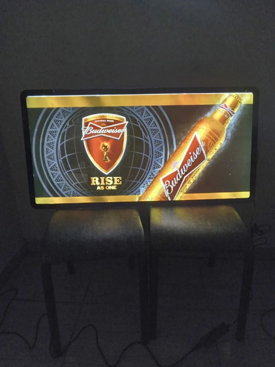 Placa Luminosa Budweiser - Decoração Bar/Churrasqueira
