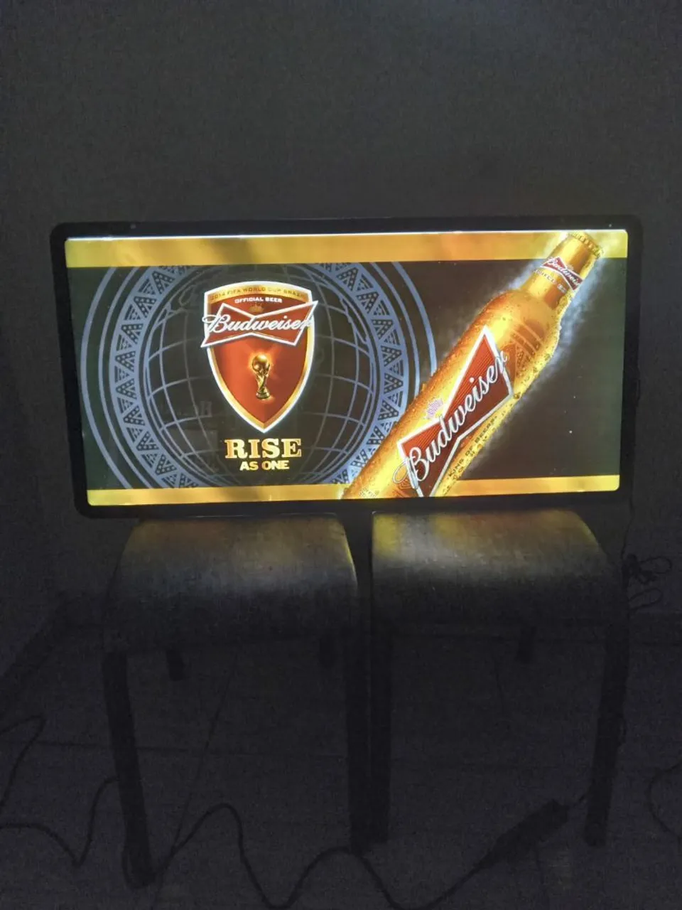Placa Luminosa Budweiser - Decoração Bar/Churrasqueira