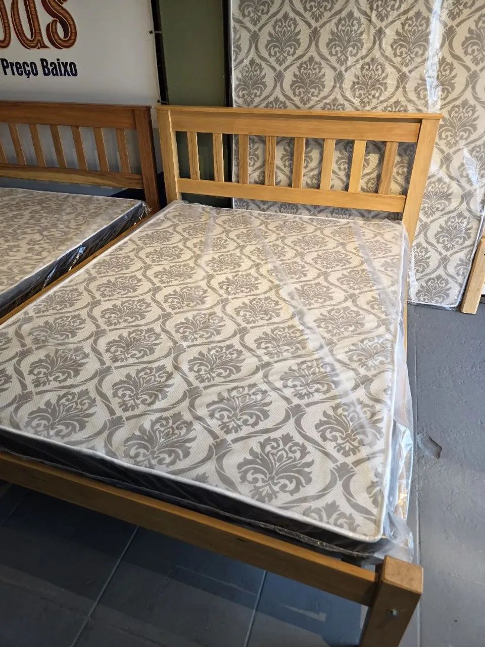 Cama Casal Madeira Ripada R$ 549,00 Entrega e Montagem Grátis  - Foto 3