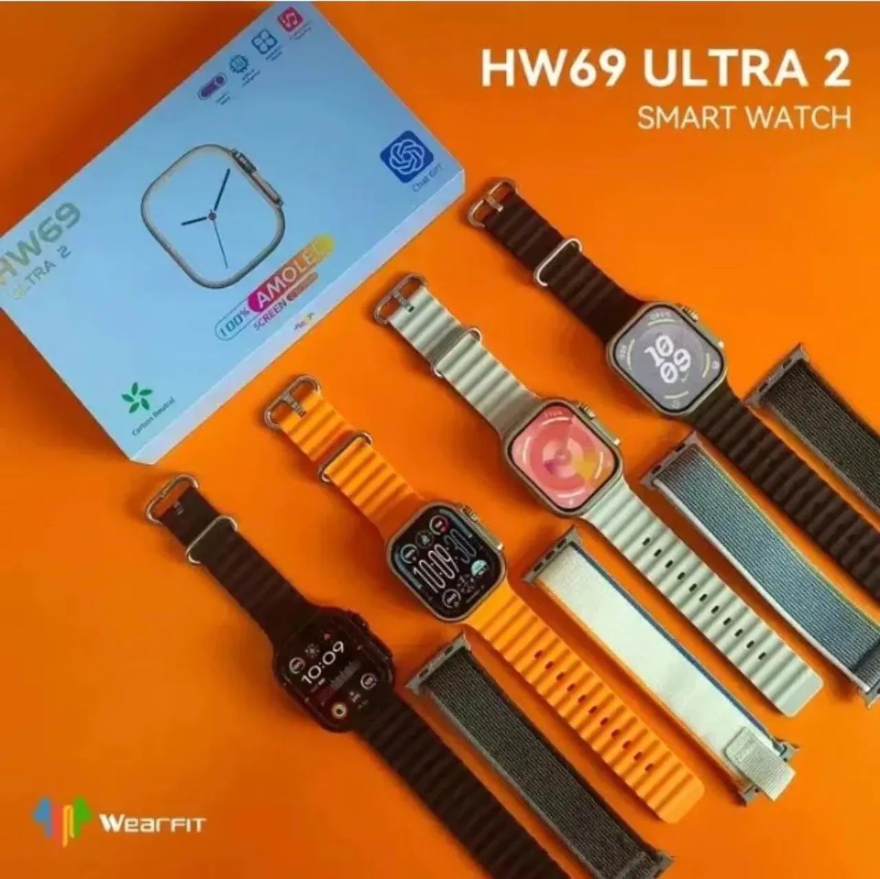 Smartwatch HW69 Ultra 2 Amoled de 2,1 polegadas, chamada Bluetooth