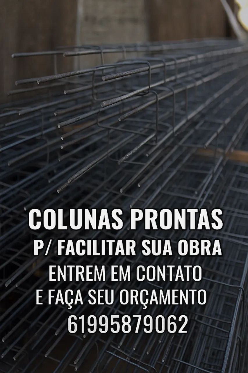 Utilize colunas prontas p/ agilizar sua obra - Coluna 5/16 peça de 3 mts a vista R$39,90