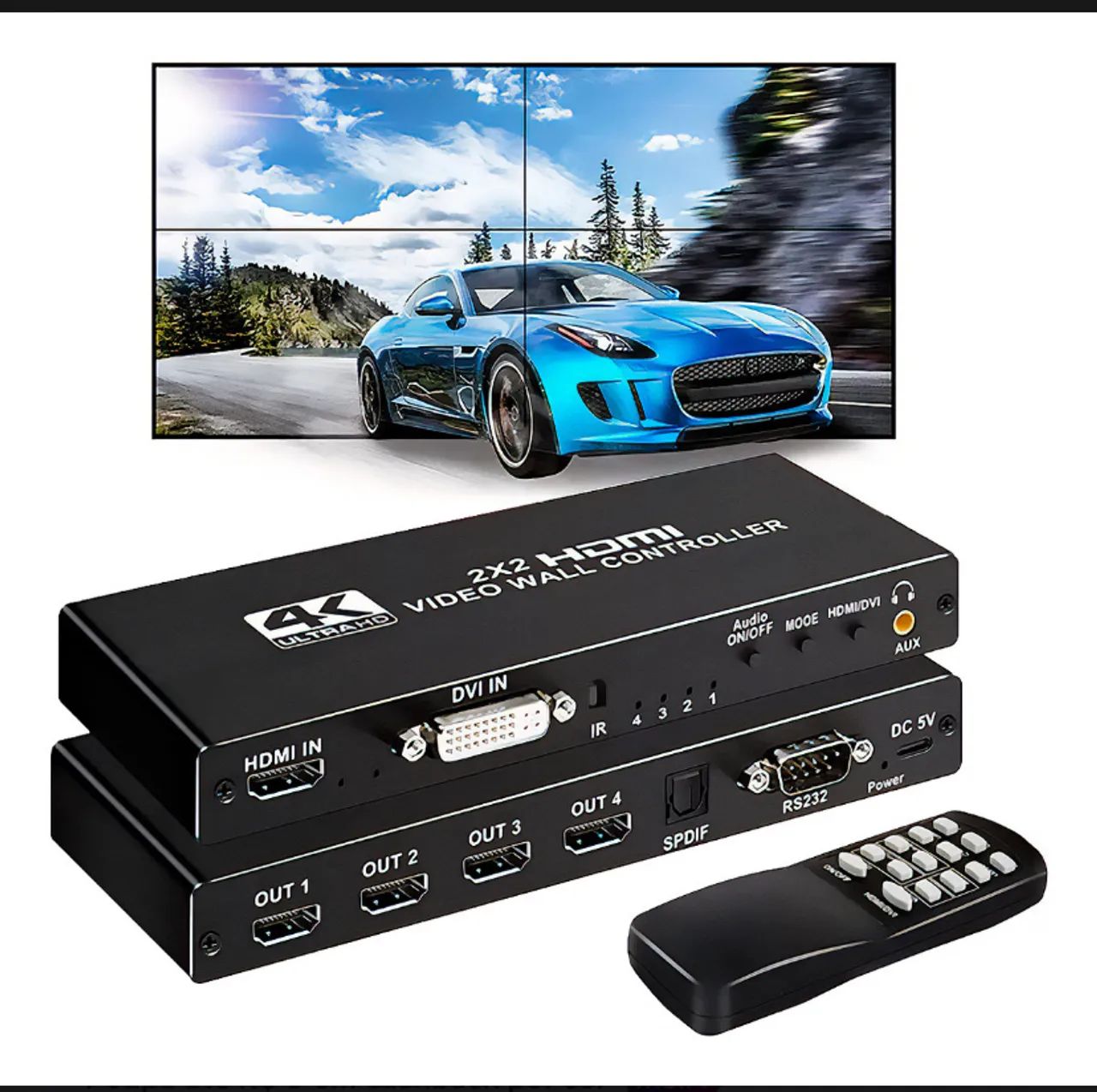 Controlador de Parede de Vídeo 2x2 HDMI 4K
