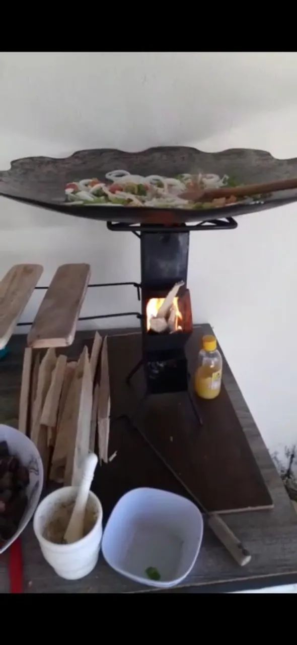 Fogão a Lenha Portátil para Camping e Viagens