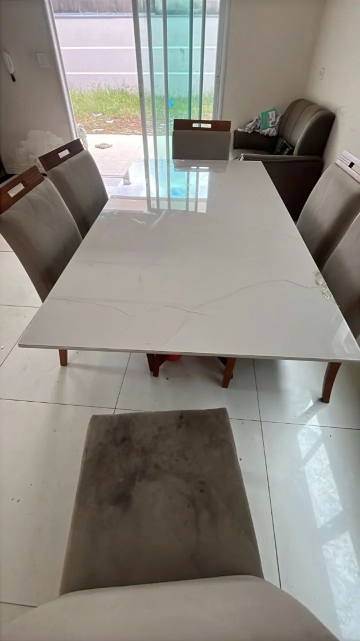Mesa de jantar (6 lugares) trincada  - Foto 4
