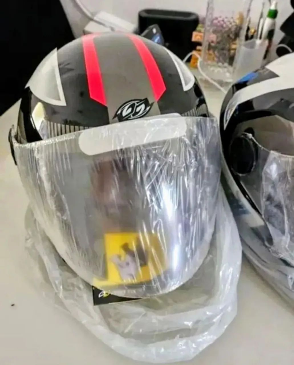 Par de Capacetes Modelo Abertos Pro Tork Novos + Nota Honda Yamaha Uber 99 Aplicativo - Foto 4