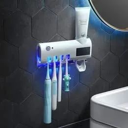 Dispenser automático de creme dental com Esterilizador Uv e Porta Escovas. - Foto 2