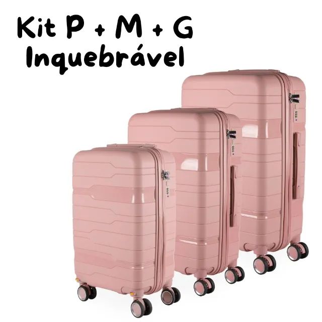 KIT Mala de Viagem Polipropileno PMG (10, 23 e 32kg) - Loja Chew'S (Combinar cor e Modelo)