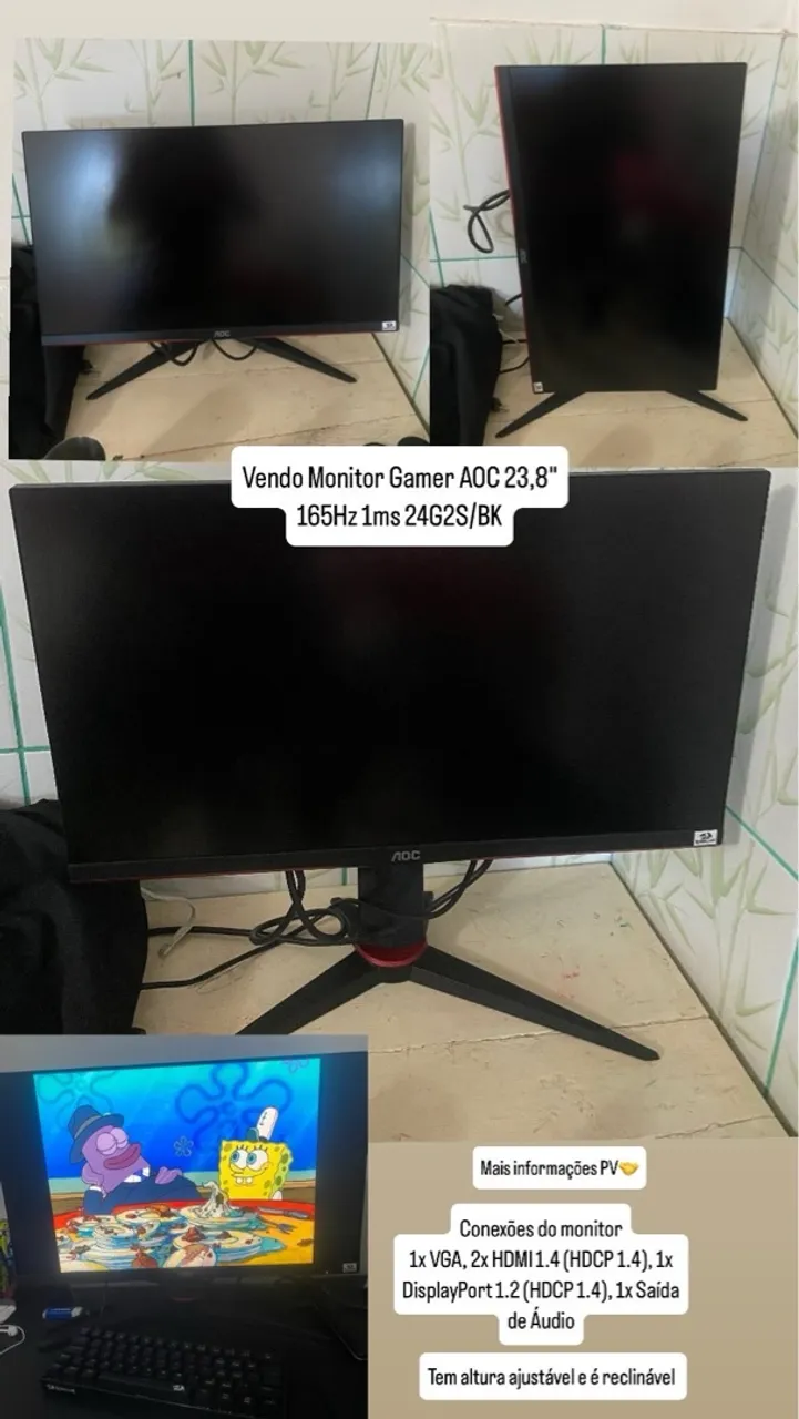 Monitor Gamer AOC 23,8" 165Hz