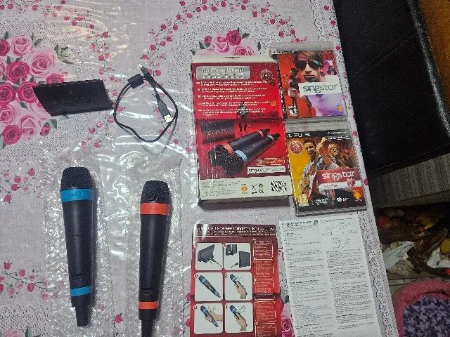 Microfones sem fio SINGSTAR PS2 PS3 PS4 - wireless kit Barato  - Foto 2