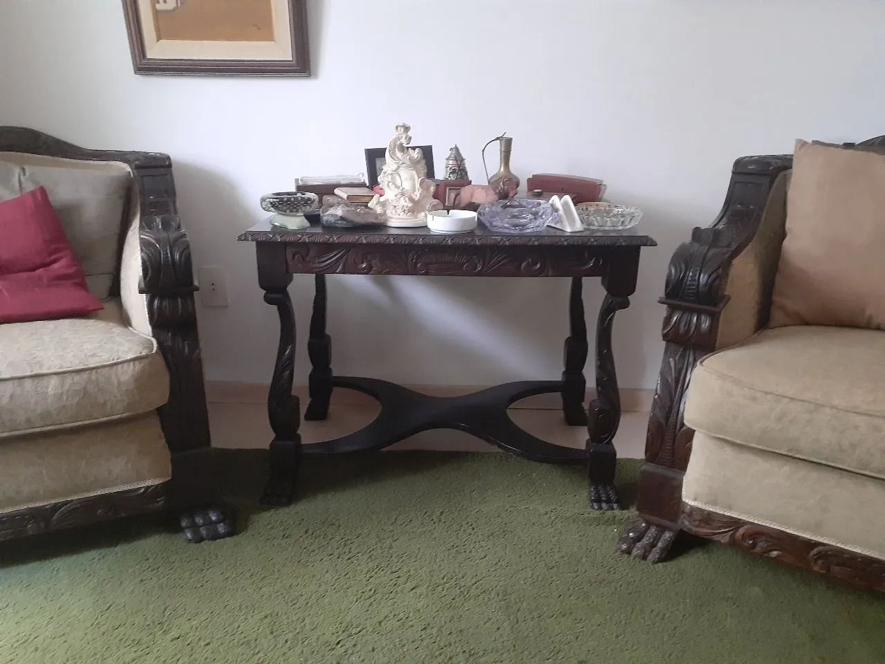 Conjunto sofá e poltronas em Jacarandá.<br>Valor 2.400<br>Retirada Engenho Novo - Foto 2