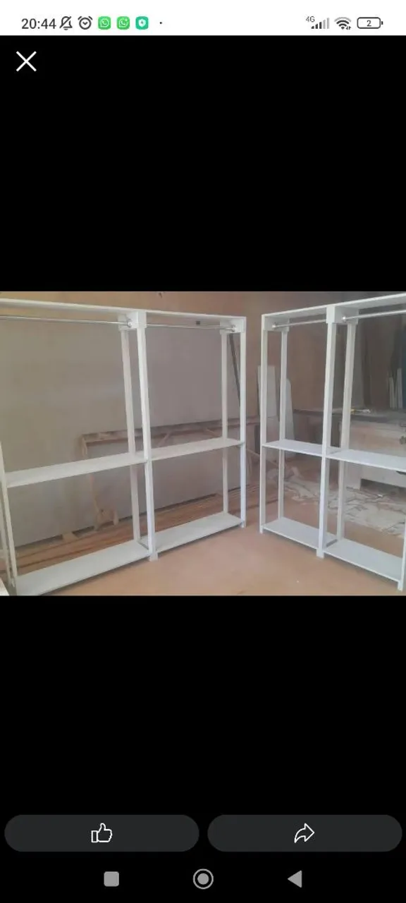 Armários organizadores de metal branco araras closets
