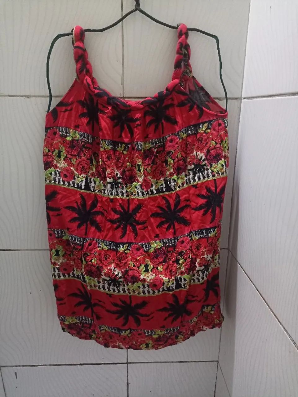 Vestido Vermelho Estampado Feminino GG  - Foto 5