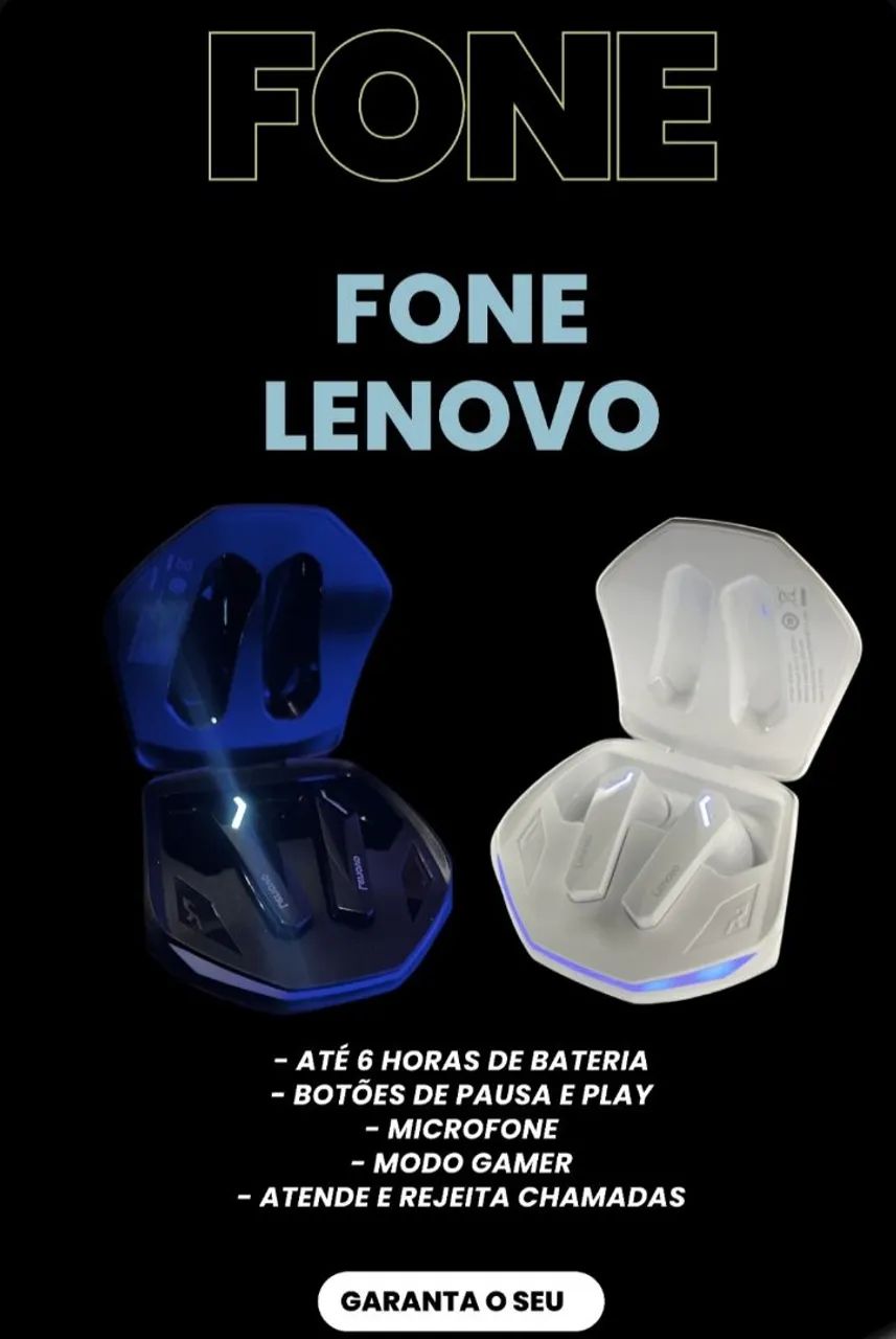 Fone bluetooth Lenovo GM2 Pro LACRADO 