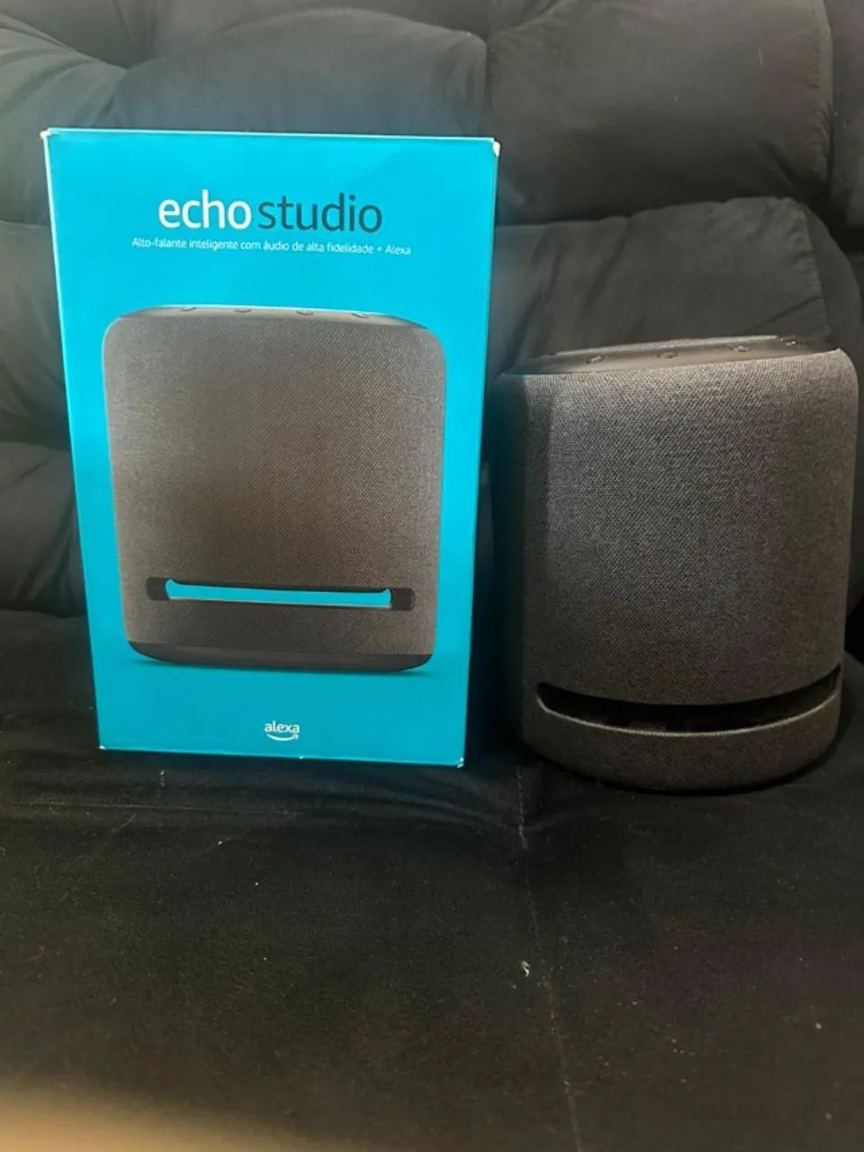 Caixa de Som Alexa Echo Studio + Cabo Óptico - Qualidade de som PERFEITA!