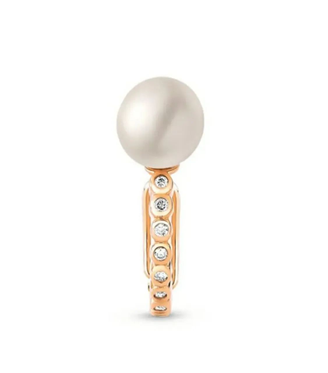 PIERCING EM OURO ROSÉ, COM PÉROLA E DIAMANTES, DE PRESSÃO, COLEÇÃO UNA, MARCA VIVARA. - Foto 2