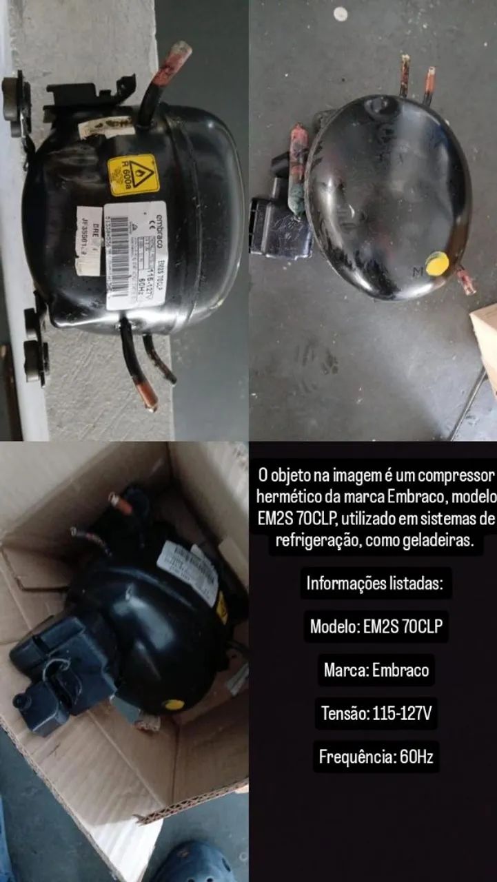 Compressor Embraco EM2S 70CLP para Geladeira