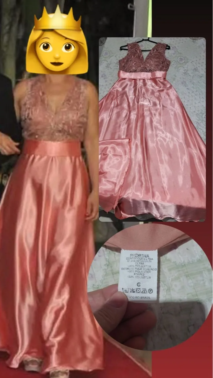 Vestido de Festa Longo SALMÃO E VERDE PISCINA