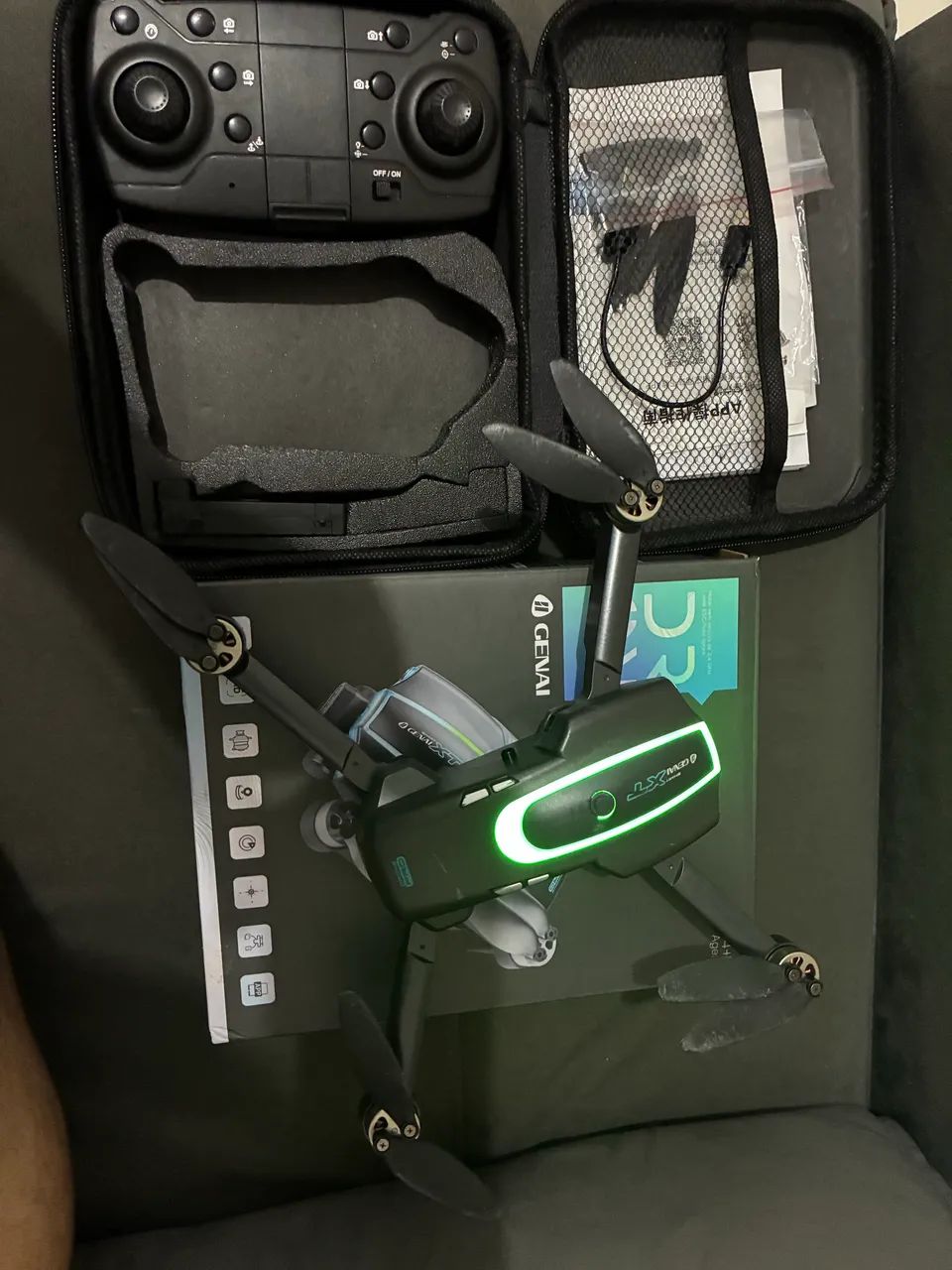 Profissional Xt105 Drone Fpv Dois Eixos Pan Tilt Brushless Preto - Foto 4