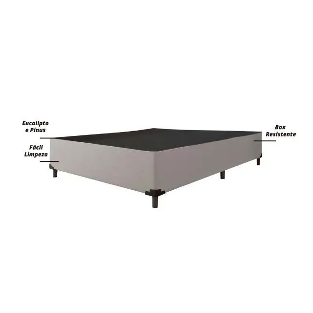 Cama Base Box Casal Cor Fumaça - Foto 2