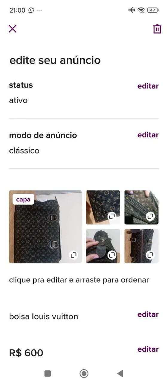 Bolsa mala Louis Vuitton 