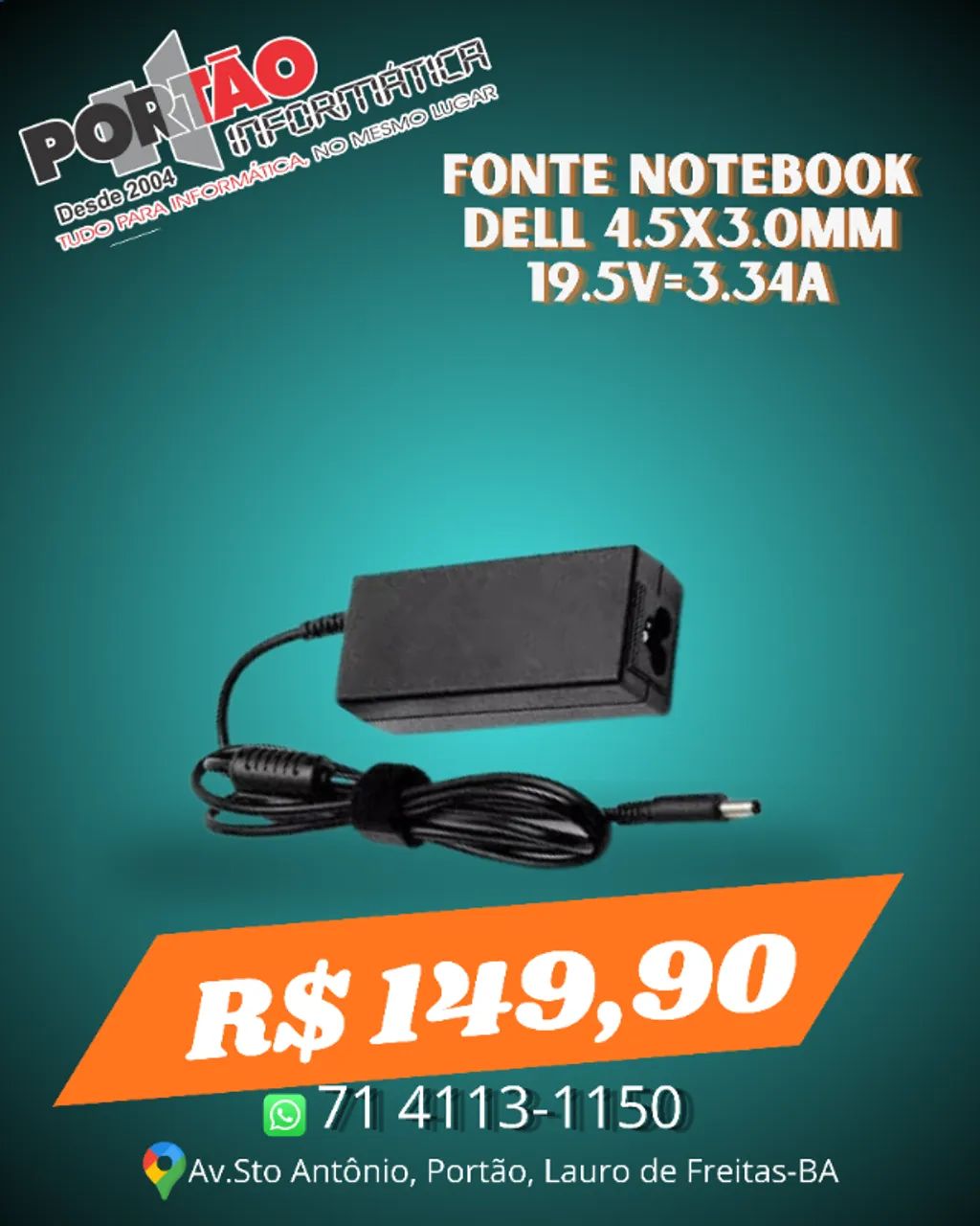 Fonte para notebook dell