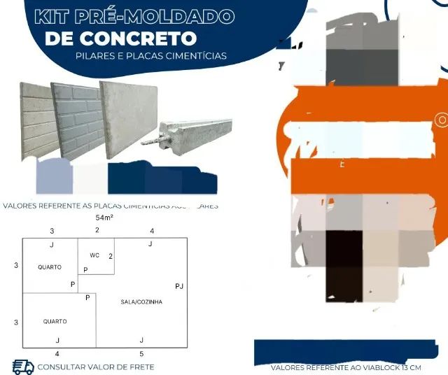 Casa pré moldada de  concreto.  - Foto 2
