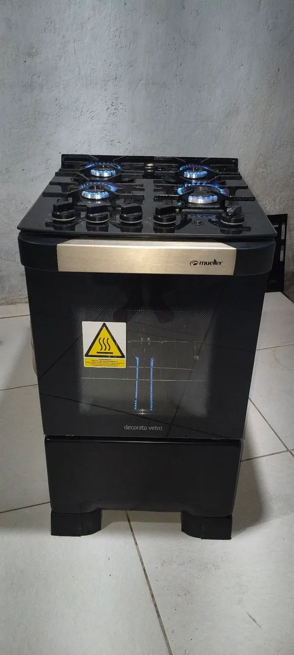 FOGÃO 4 BOCAS MUELLER, FUNCIONANDO PERFEITAMENTE BEM CONSERVADO  - Foto 4