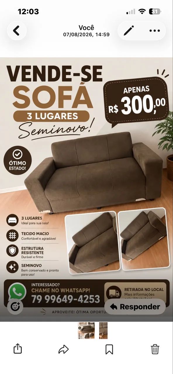 Sofá 3 lugares
