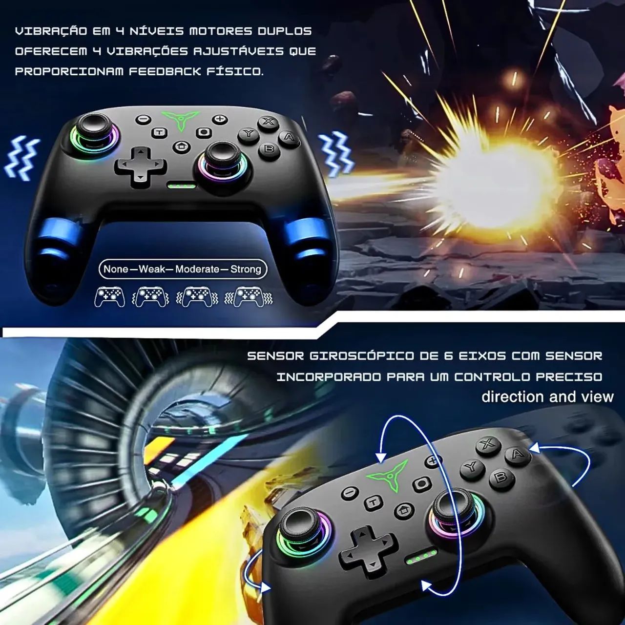 Controle sem fio RGB compatível com Switch/OLED/Windows/iOS/Android - Foto 2