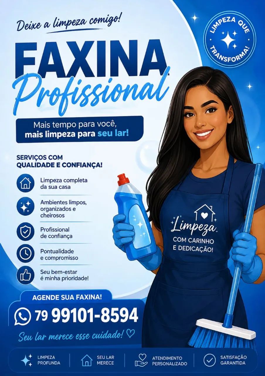 Faço faxina em Americana e outras regiões perto 
