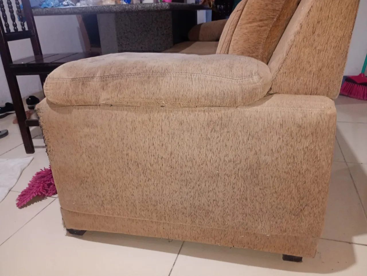 Sofá ortopédico, grande, marrom, usado (Aceito ofertas ). - Foto 4