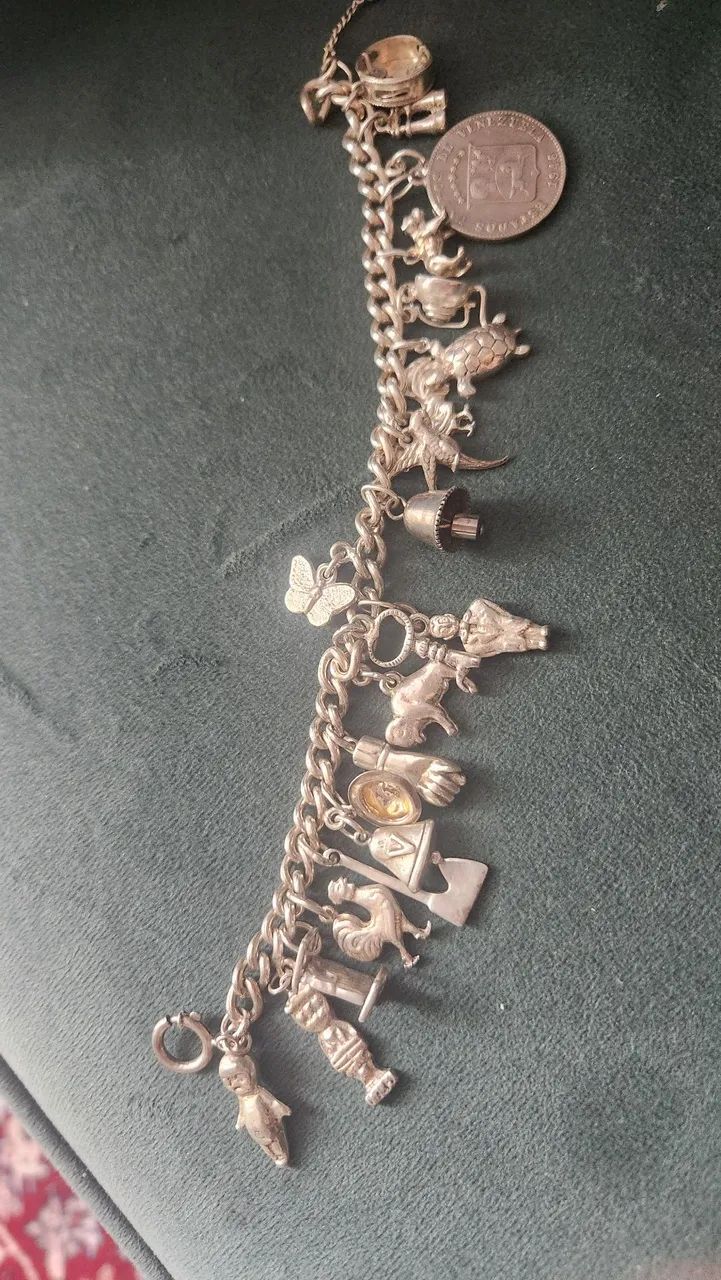 pulseira berloque de prata vintage - Foto 2