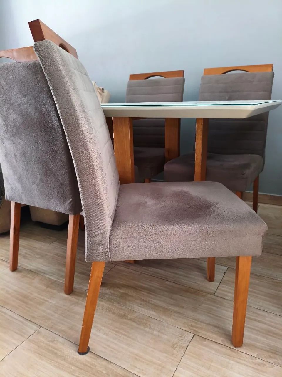 Mesa tipo laqueada + 4 cadeiras - usada - Foto 4