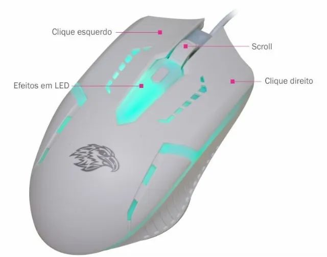 Kit Teclado e Mouse Gamer White Kmw52 + Moa8 *ENTREGA GRÁTIS* - Foto 4
